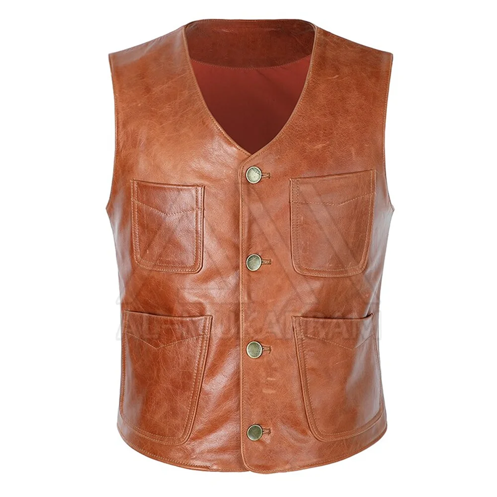 
2021 Men Leather Motorbike Vest Top Quality Different Design Motorcycle Vest For Sale 