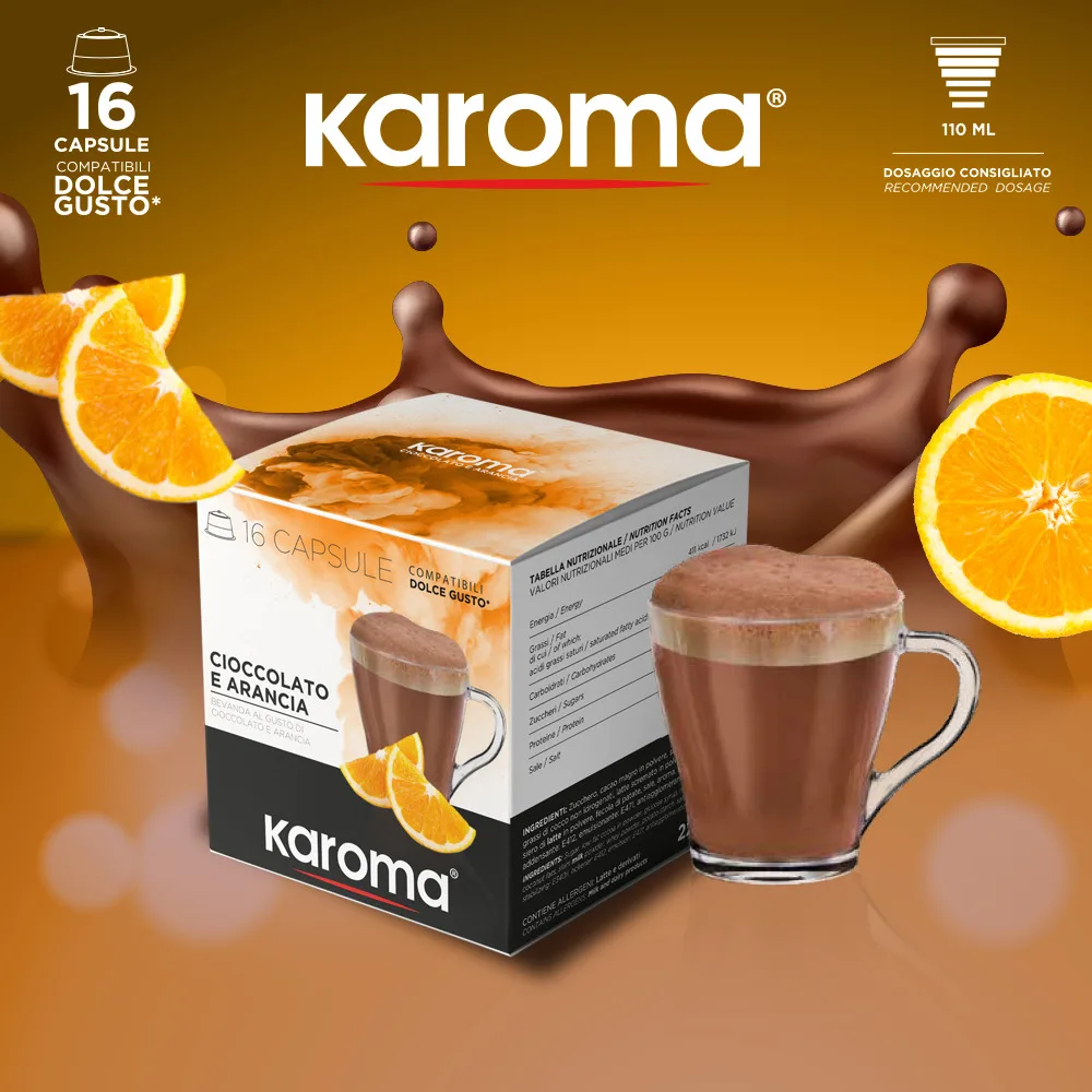 Капсулы Karoma DOLCE GUSTO капсулы шоколада и апельсина мгновенный напиток частная торговая марка