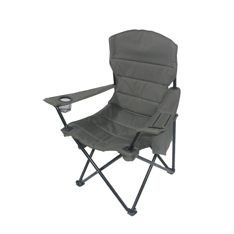 Padded  deluxe  beach chair folding portable camping garden beach armchair with cup holder