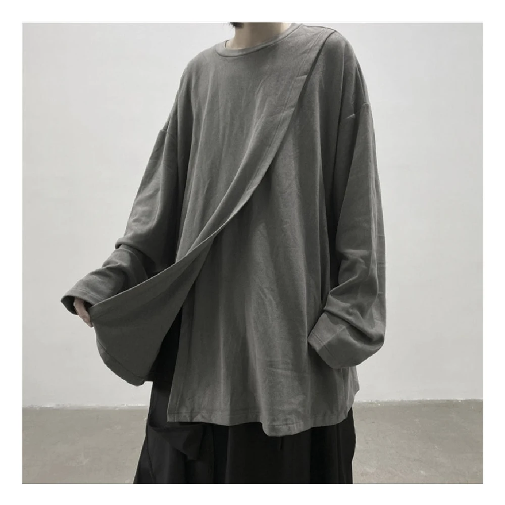 Brand New - SHINOBI Mens SS Two Piece Look Long-Sleeved T-shirts Essential Lengthen Extended