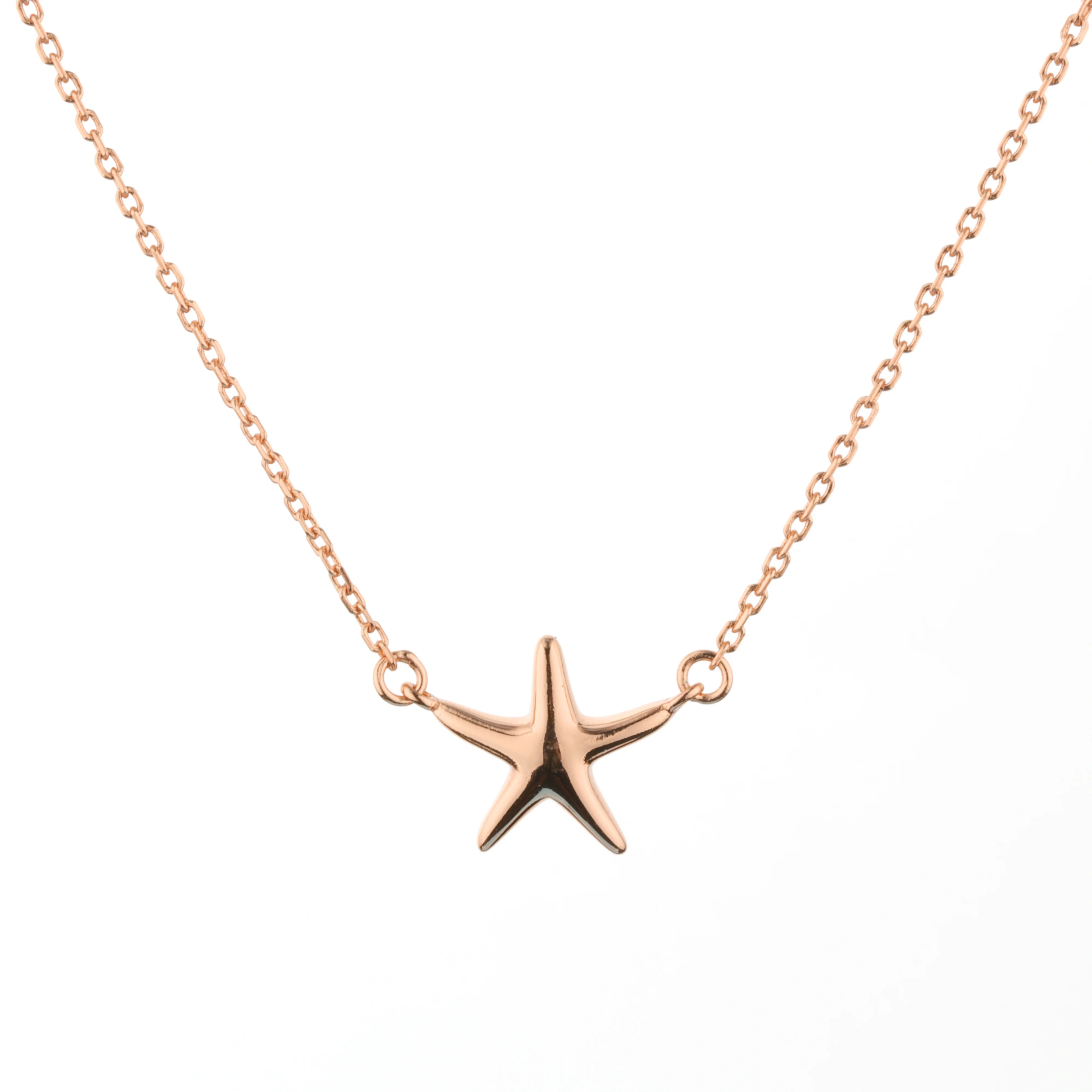 Sterling Silver Jewelry Tiny Pendant Sea Star Necklace Star Pendant Gold Plated Jewelry Necklace Women Jewelry Kids