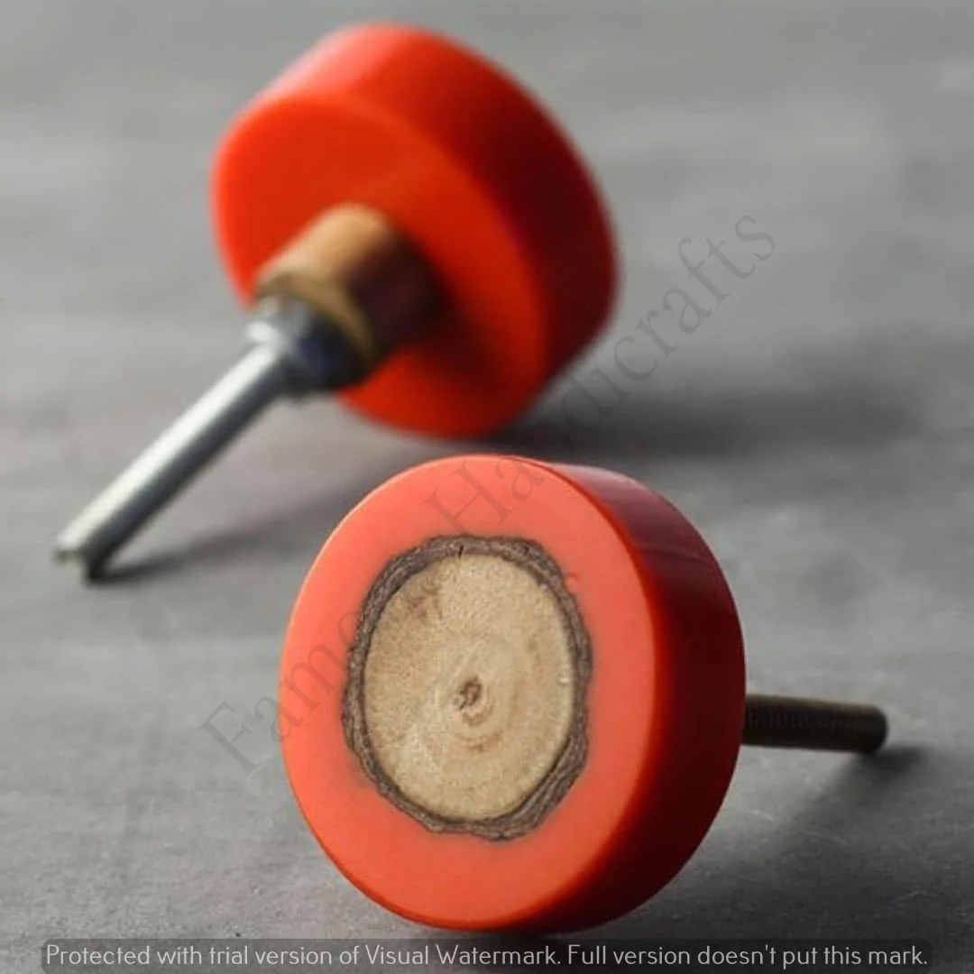 round resin inlaid wooden knob , decorative knob Handcrafted 2022 furniture Door knob & handle