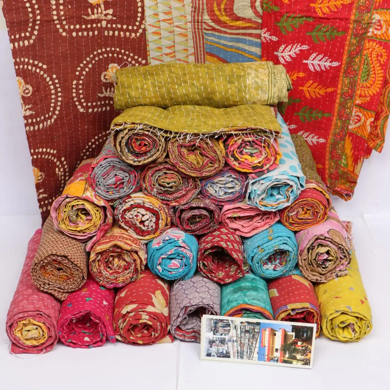 Покрывало Kantha с ручками простыня большого размера индийское одеяло покрывало плед 