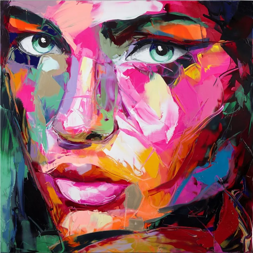 Colorful Woman palette knife Portrait hand painted Modern Pop Art cuadros decorativos other paintings wall graffiti art picture
