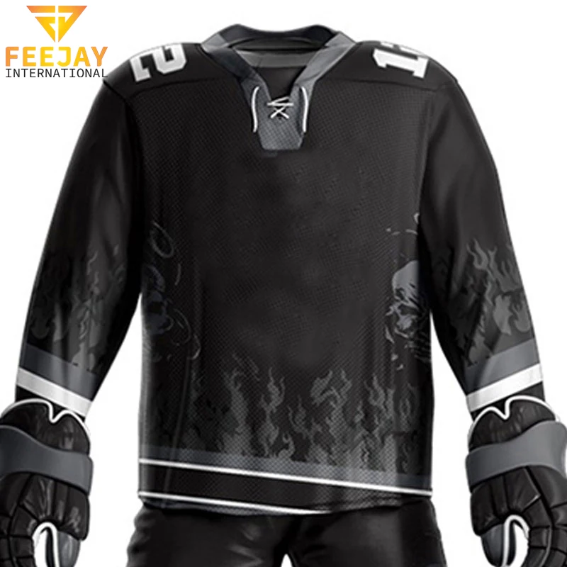 Оригинальный изготовленный на заказ большие размеры Джерси для хоккея с шайбой высокое качество набор униформы сублимационной печатью