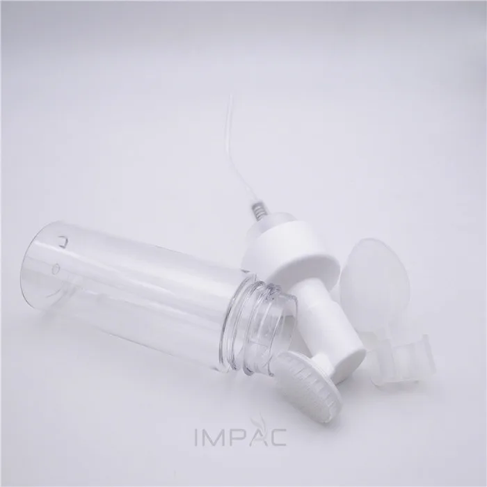 clear empty transparent foam bottle with brush 150 ml for skin care packaging