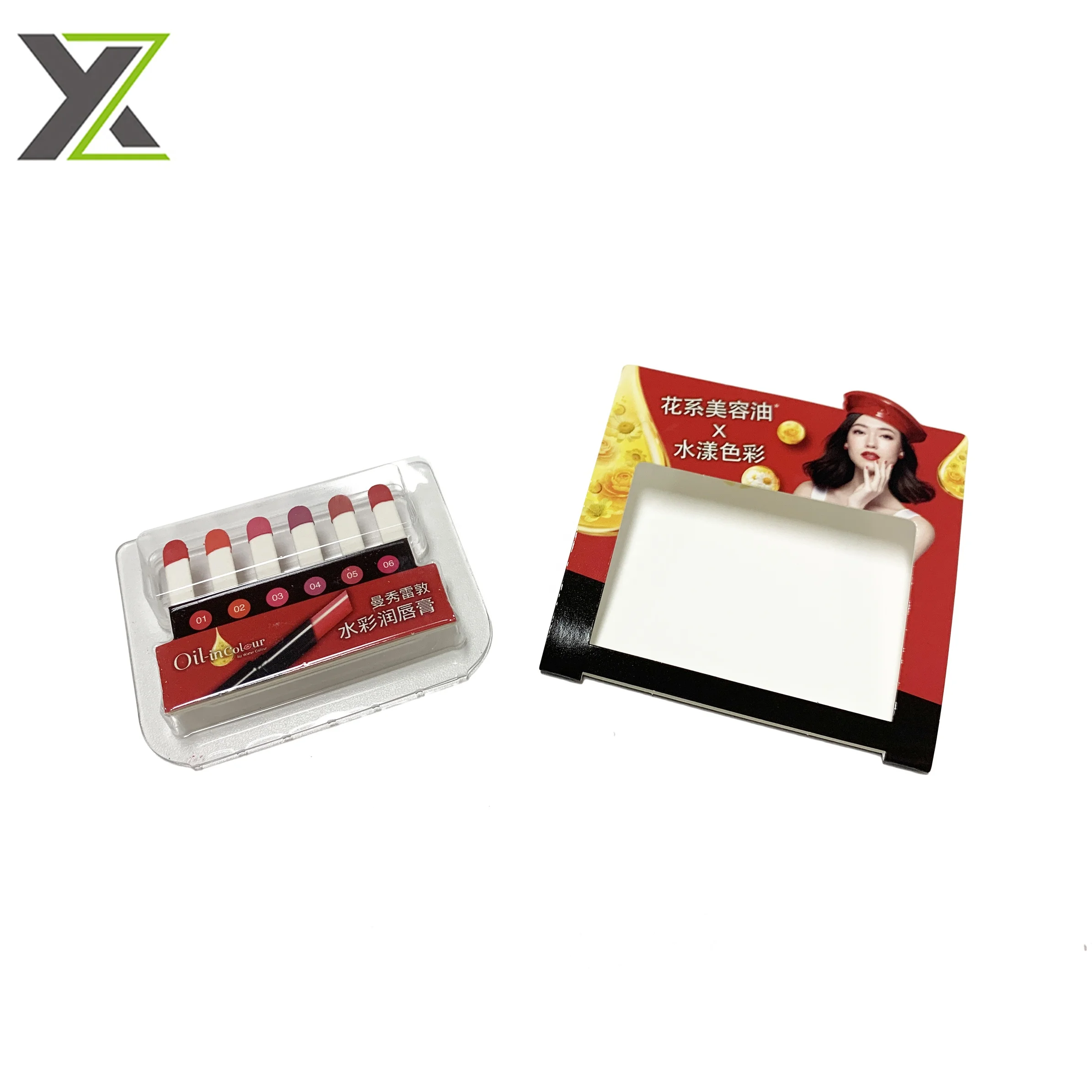 Оптовая продажа, индивидуальная печатная помада, сложенная бумажная карточка в блистере