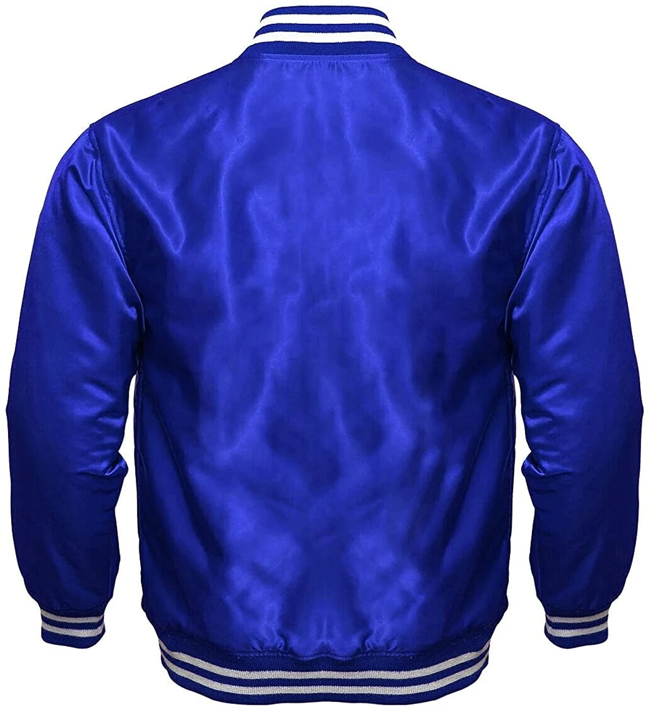 Latest fashion custom spring jacket solid color zip fastening men baseball collar satin bomber jacket 100% Customized