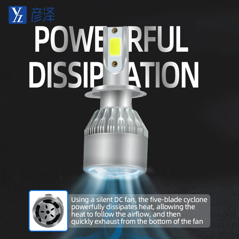 H4 8000k Led Other Headlights C6 Led H7 H11 80W Super Bright H8 9005 9006/HB4 H13 H1 H3 Turbos Auto Lighting System