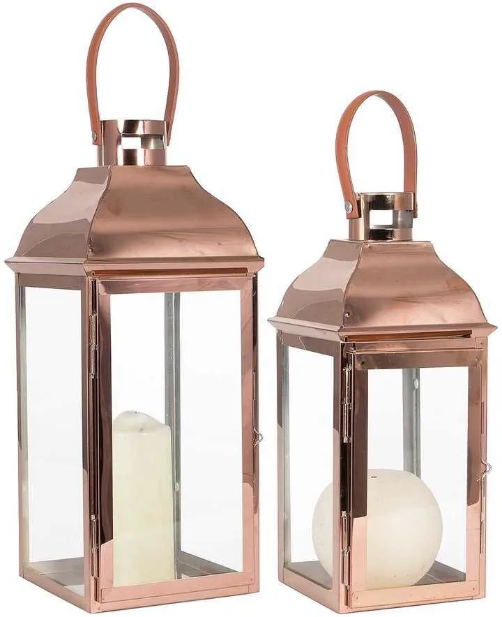 Whole sale floor stainless steel lantern with polish finishing with glass