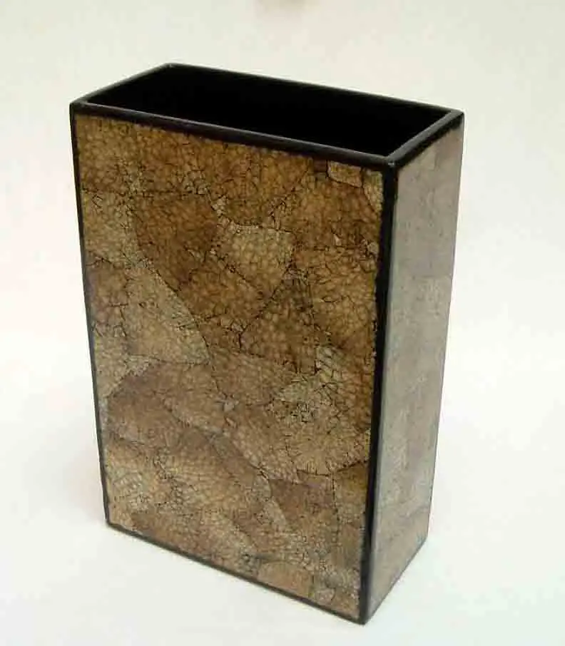 
Rectangular lacquer vase with egg-cell finishing, Vietnam handicrafts, suitable for home-decor, tableware, houseware 