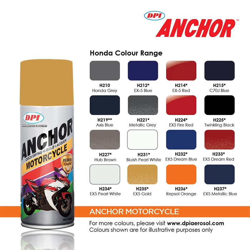  Распыления краски с различного применения быстрое высыхание высокое качество DPI якорь мотоцикл цвет диапазон спрей 400 мл термоусадки