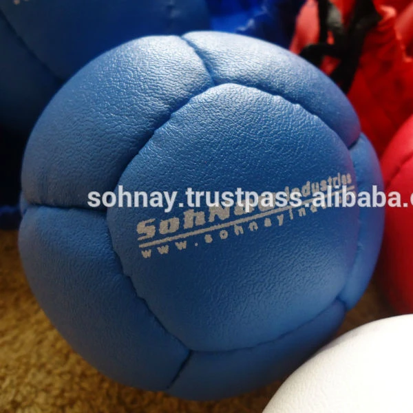 Boccia referee kit and Balls Set with carrying Bag 6 Red 6 Blue 1 White Ball with custom logo on each and carrying bag