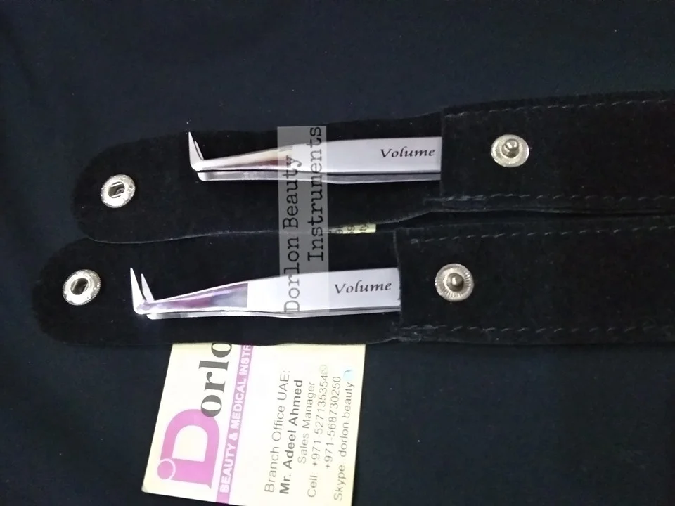 Professional 90 Degree Mega Volume Eyelash Extension Tweezers With Printed Name