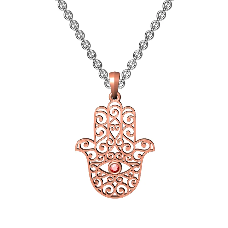 
Hamsa Hand Necklace Connector Jewelry Evil-Eye Of Stainless Steel Pendant 2021 Sterling Silver Women Designer Famous Brands Set 
