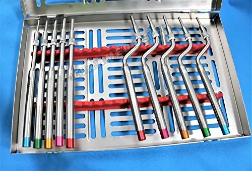 German Grade Sinus Lift Osteotomes Kit Straight Off Set Concave Mead Mallet Cassette Dental-A