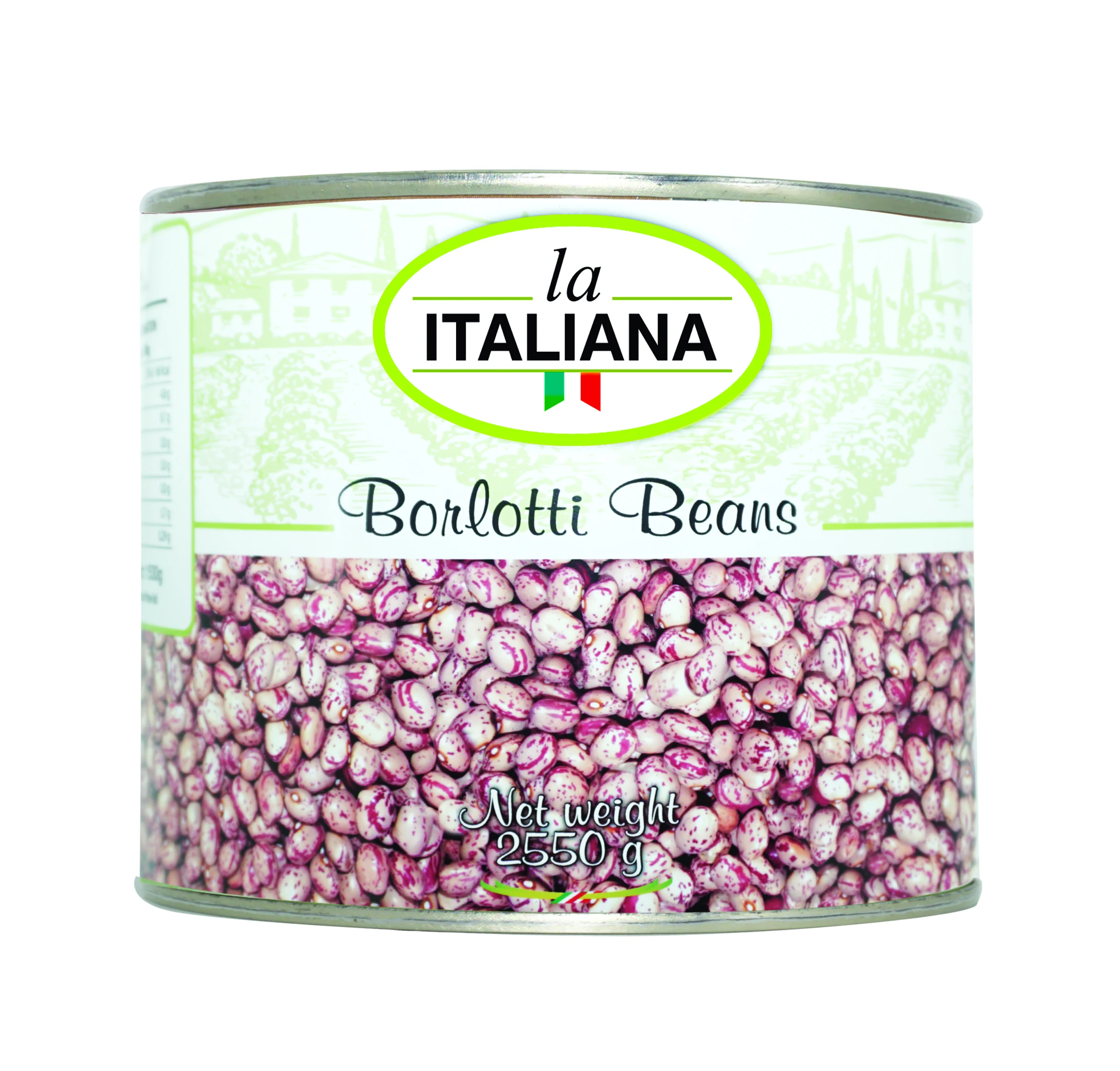 
High in antioxidants Cranberry Beans 2,55 Kg Canned Borlotti baked beans 