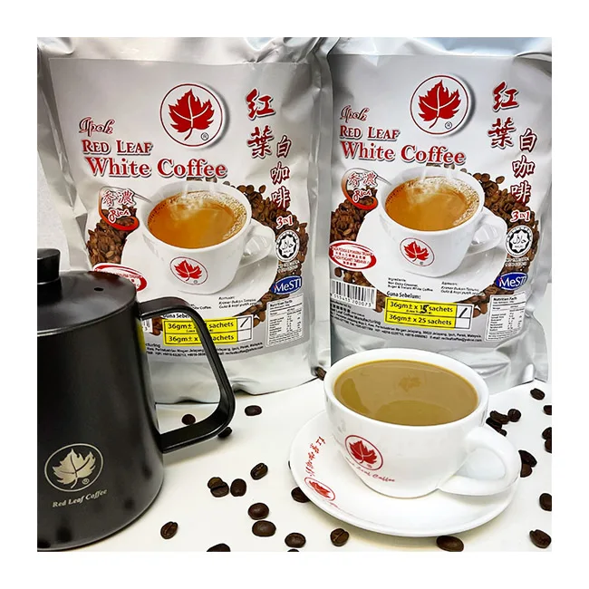 Fast Delivery Cheap Price Less Sugar White Coffee Instant Premix Coffee 15 Sticks In a Bag Bitter Taste Real Roasted Coffee