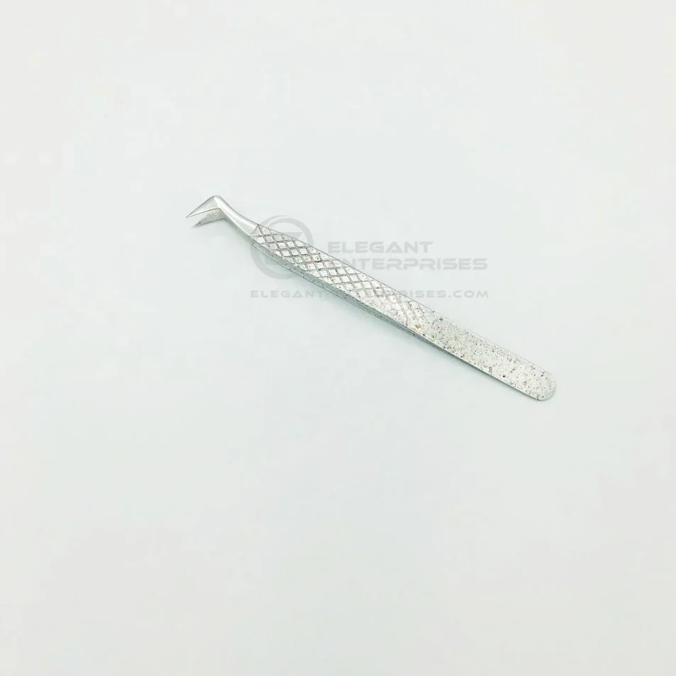 Glitter Russian Volume L Type Diamond Grip Eyelash Extension Tweezers