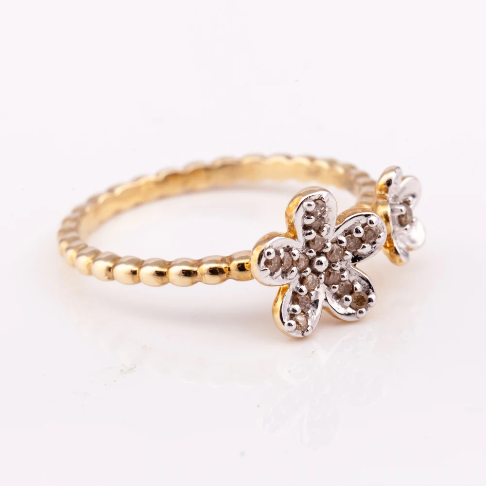 Premium Grade Silver 925 Diamond Ring with Cute Flower Pattern for Engagement Wedding Gift Factory Price Product from Thailand