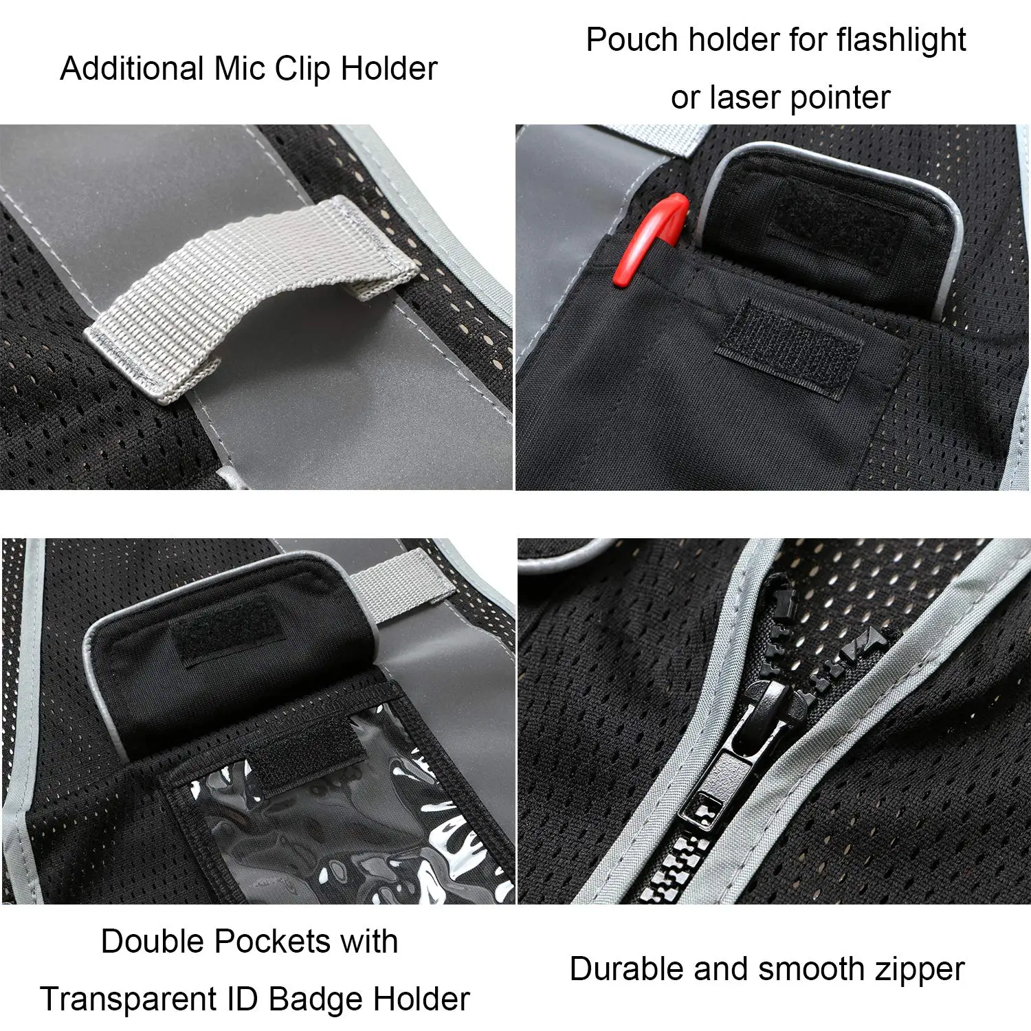 
Safety Vest Protective Workwear 5 Pockets With Reflective Strips Outdoor Work Vest 