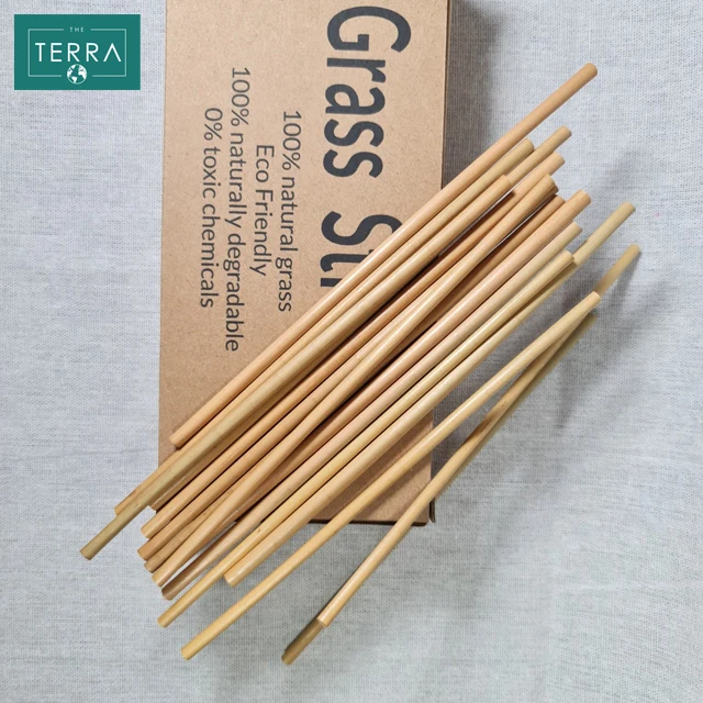 Vietnam All Season 20cm 3 - 8mm Diameter 100% Grass Home Kitchen Tabletop Disposable Straws With No packaging for each straw