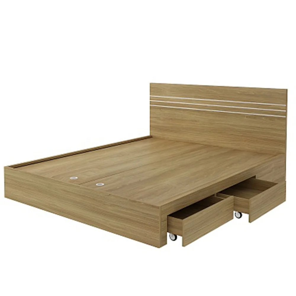 Modern style best price  double bed with 2 drawers in the right side