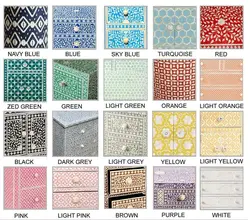 Bone Inlay Bedside Bedroom Nightstand table by Art Assembly