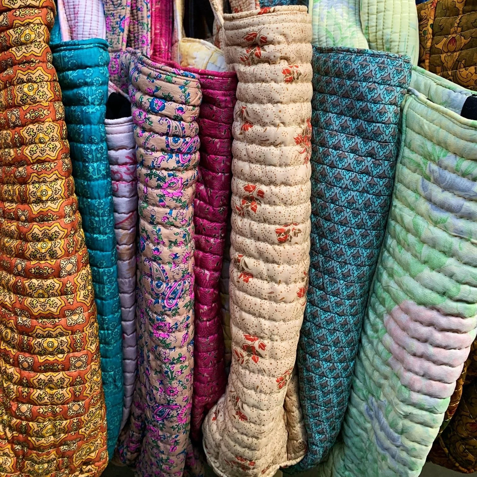 Hand Block Printed Cotton Beach Bag Quilted Large Gypsy Tote Purse Bohemian Carry shoulder bag