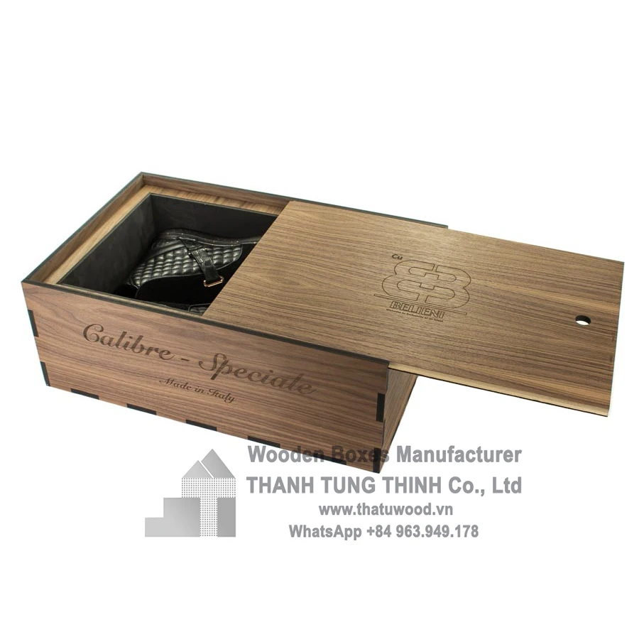 Экологичная деревянная коробка для обуви на заказ оптовой продажи WhatsApp + 84 963949178