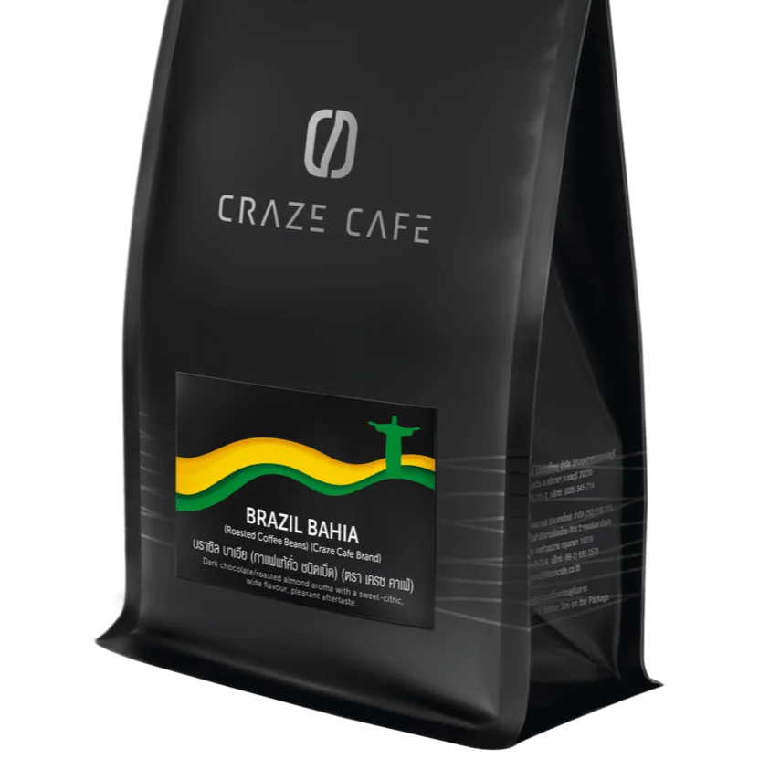 Craze Cafe Бразилия Байя из Южной Америки [Catuai красный] 200 г в упаковке | Полупромытый | Аромат темного шоколада и миндаля