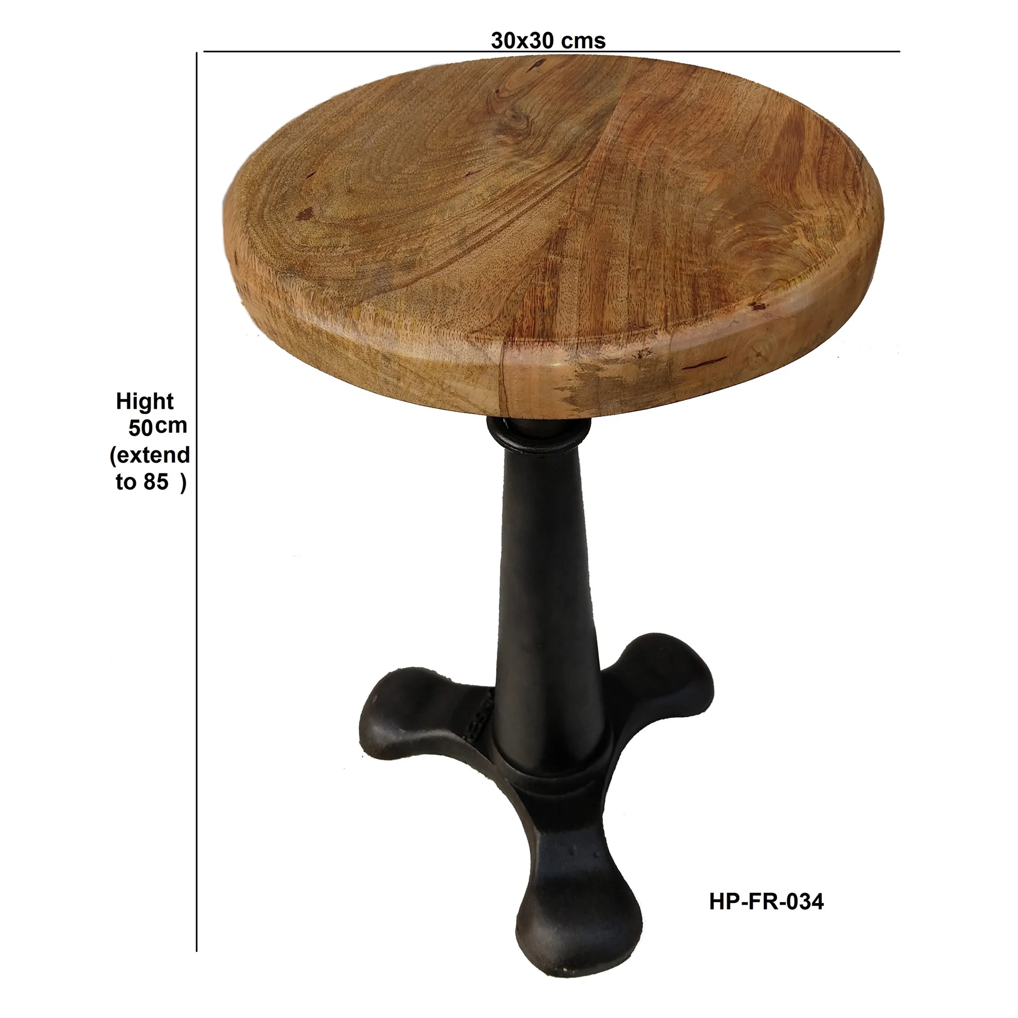 Cast Iron Singer Revolving Stool With Wooden Seat Made In India By Handicraft Point