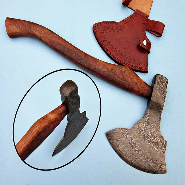 Топор Ручной работы из дамасской стали с ручкой из натурального дерева