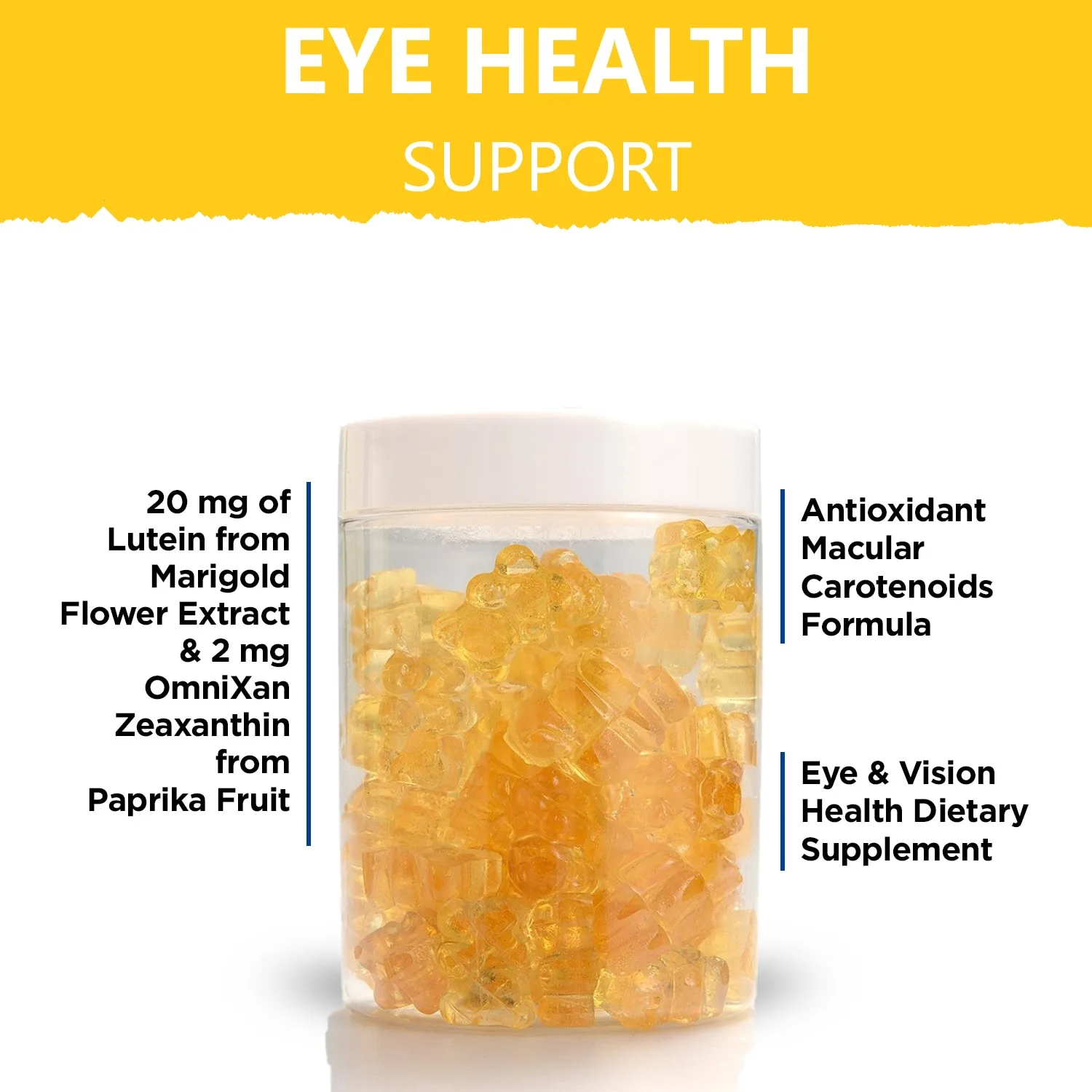 Vision Complex Lutein & Zeaxanthin, 60 Gummies Herbal Supplements May Help Support Healthy Vision Vegan Friendly