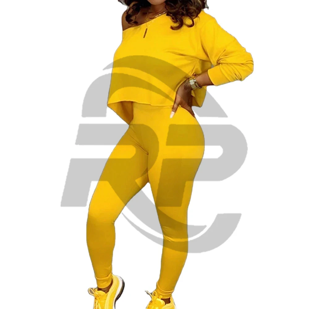 2021 женский спортивный костюм на плечо, Женский дизайнерский женский костюм