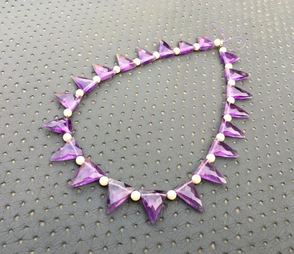 Natural Amethyst Gemstone Faceted Triangle Shape Briolette Beads Making DIY Jewelry February Birthstone Wholesale
