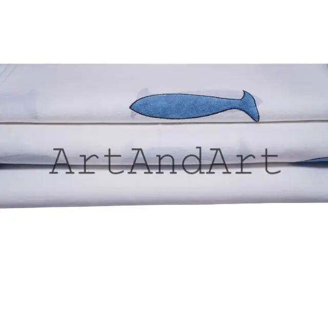 Cotton Fish Pattern Hand Block Printed Fabric For Home Textile And Dresses Making Supply Indian Cotton By Yard Fabric