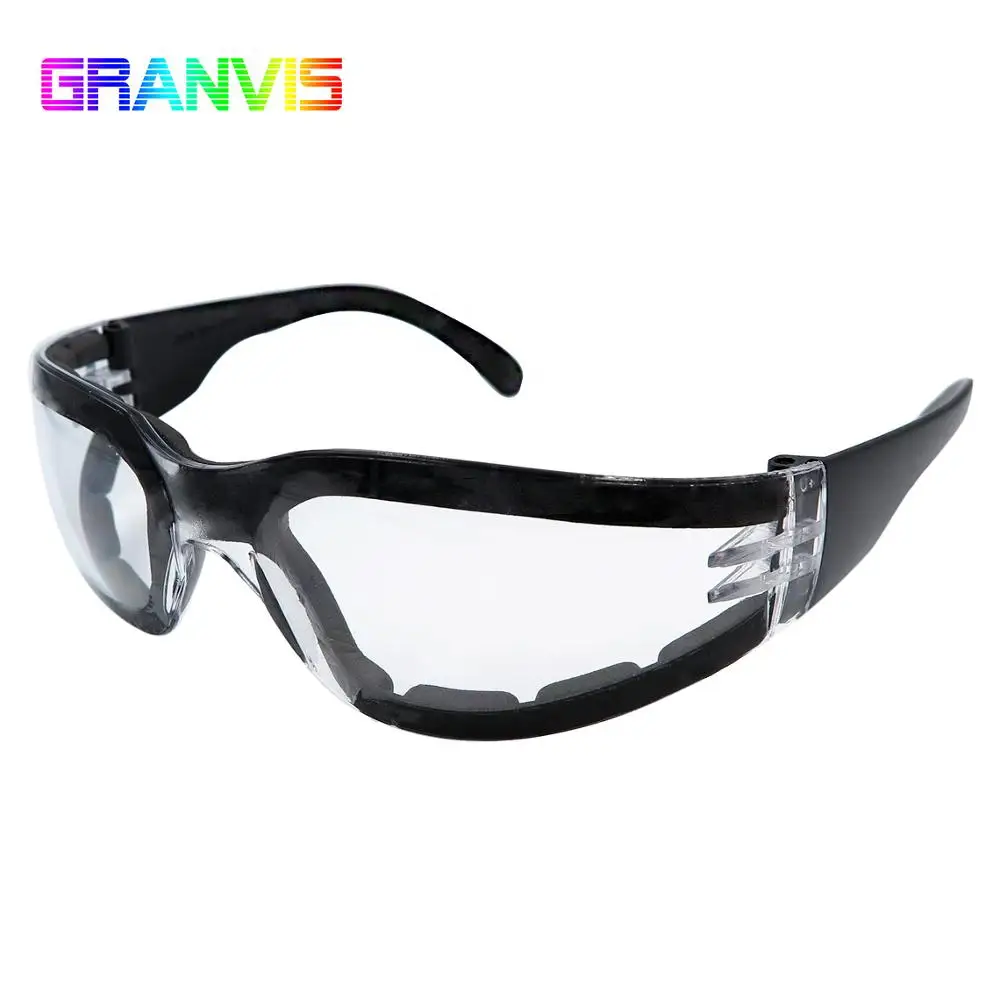 Safety glasses with EVA foam lining, factory made with PC lens, spatula temples