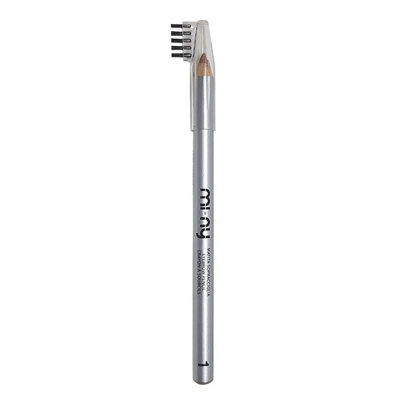 HIGH QUALITY ITALIAN EYEBROW PENCIL N. 1, LIGHT BROWN COLOR TENDING TO BEIGE FOR LIGHT BROWN AND BLONDE HAIR, WITH BRUSH