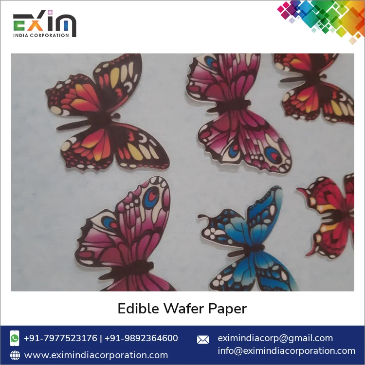 Top Selling High Quality Butterfly Shape Colourful Edible Wafer Paper Cutouts for Cakes, Cupcakes & Cake Pops