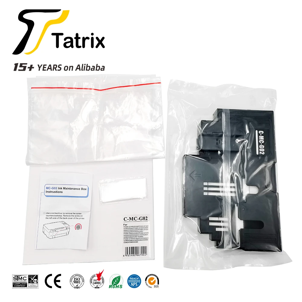 Tatrix MCG02 WITH CHIP Mc-g02 Wast Ink tank MC-G02 Ink Maintenance Box for Canon G2160 G3160 PIXMA G1220/G2260/G3260 Etc. MC-G02