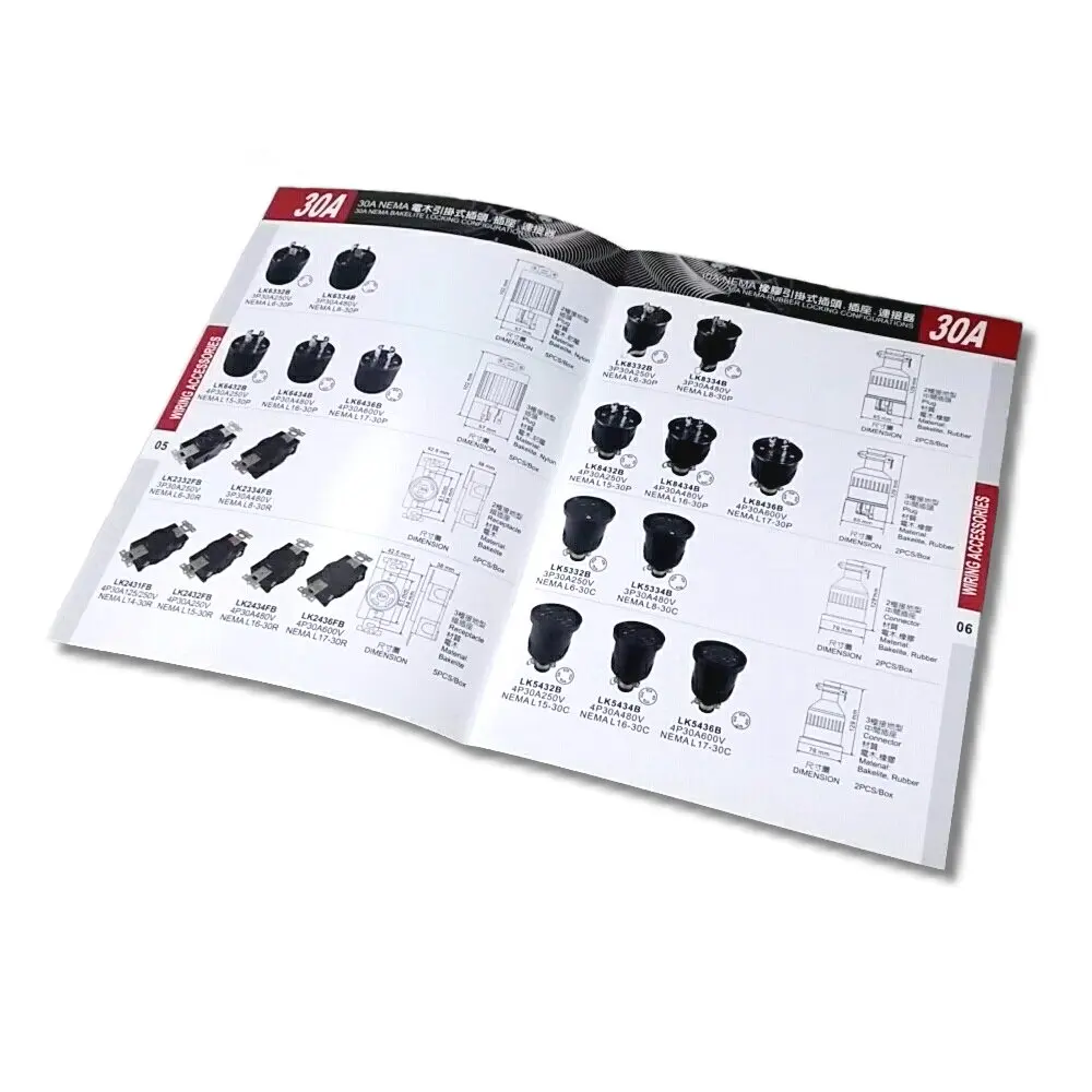 Custom Printing Matte Wiring Accessories Catalog