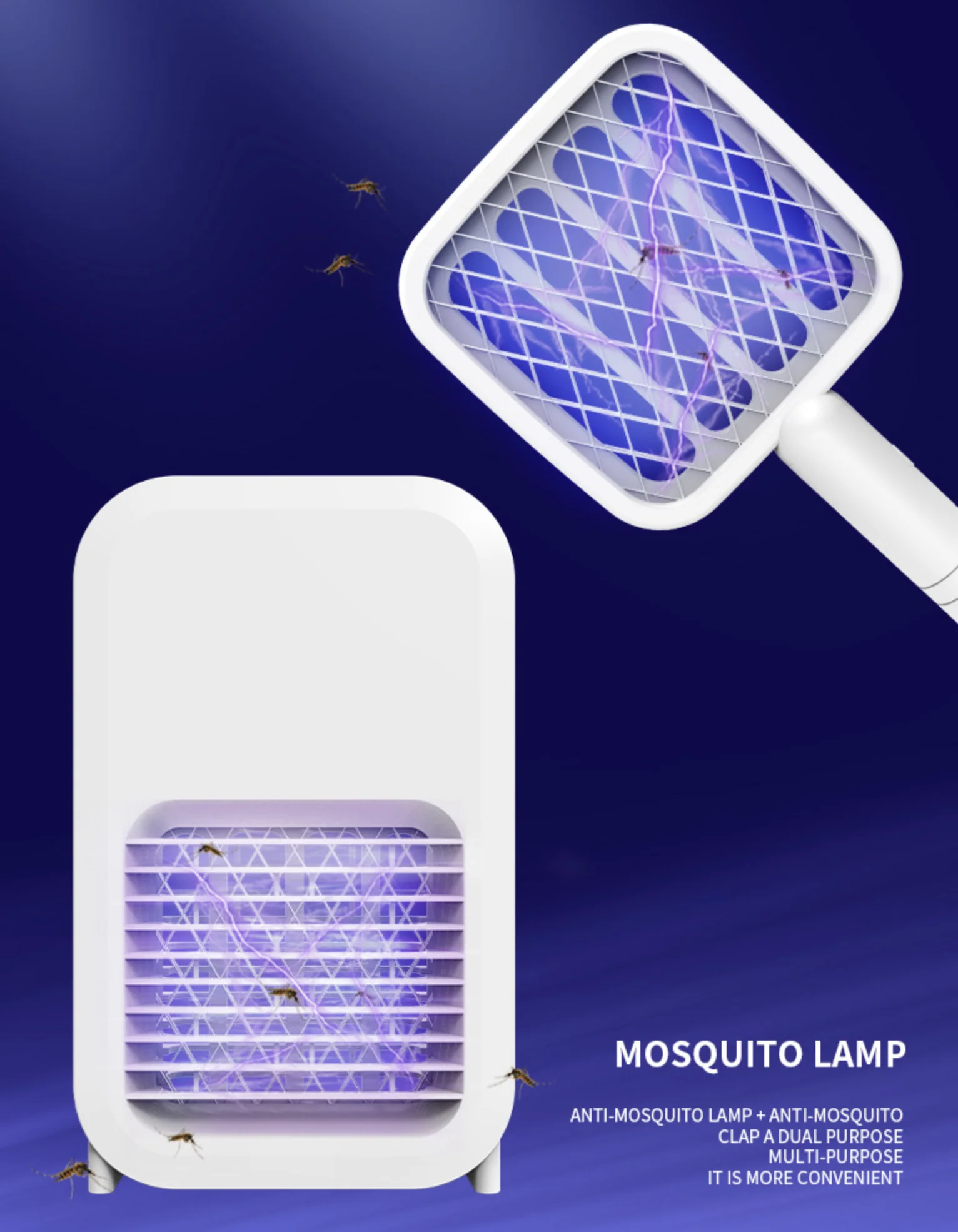 
USB 2 In One Multiple Mosquito swatter + Mosquito killer Lamp 
