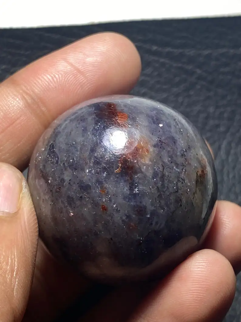 High Quality Iolite Sphere Reiki Charged Powerful Psychic Energy Improves Relationship Enhance Intuition Opens Third Eye Ease Mi
