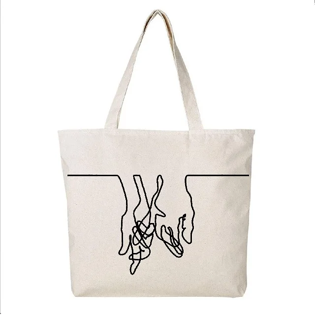 Customized big reusable 100% Organic Cotton GOTS certificate Flower Printed recycle plain bulk large reusable hand canvas bags