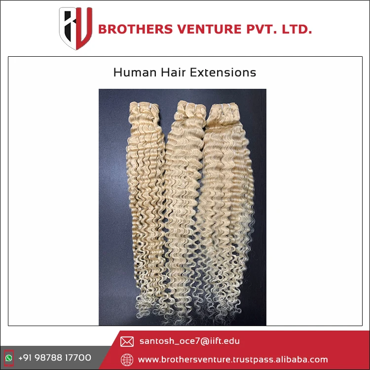 Wholesale Supply Best Quality 100% Natural Raw Remy Blonde Indian Virgin Human Hair Extensions 30 Inches Kinky Style Low Price
