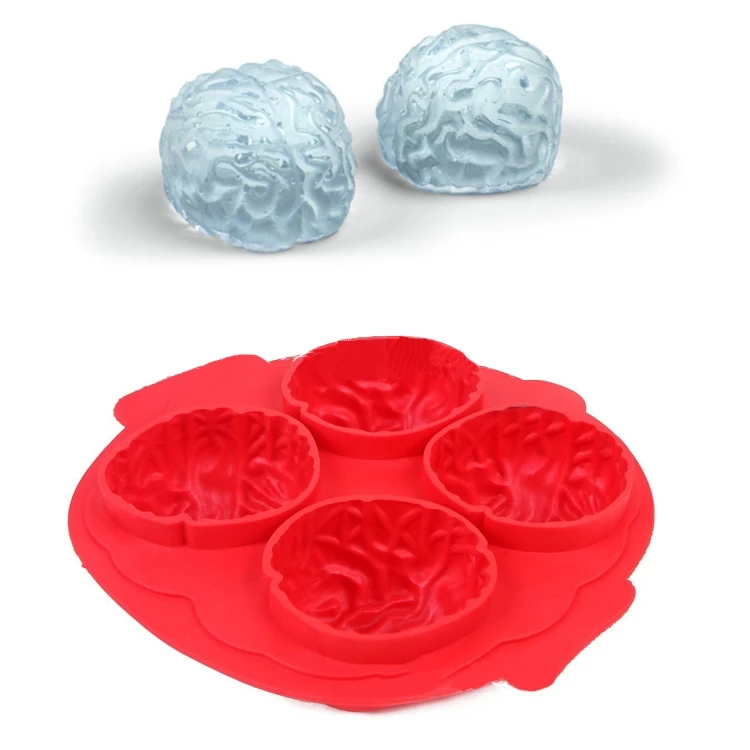 BI01 Silicone Brain Freeze Shaped Ice Cube Tray Adds Fun During Drinking Random Color Delivery Ice Cube Silicone Ice Cube Tray M