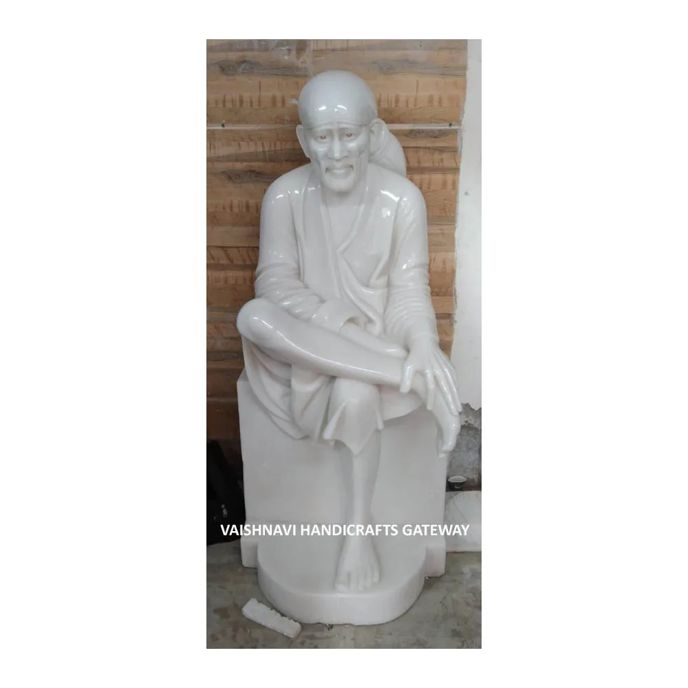 2024 ручной работы эксклюзивный чистый белый мрамор Shirdi Sai Baba статуя Классический Стиль Открытый сад украшения