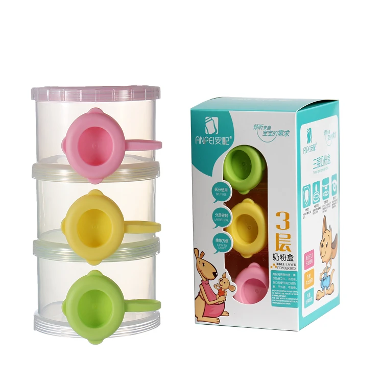 Hot-selling bpa-free 120ML 3 layers side open baby milk powder container food storage box