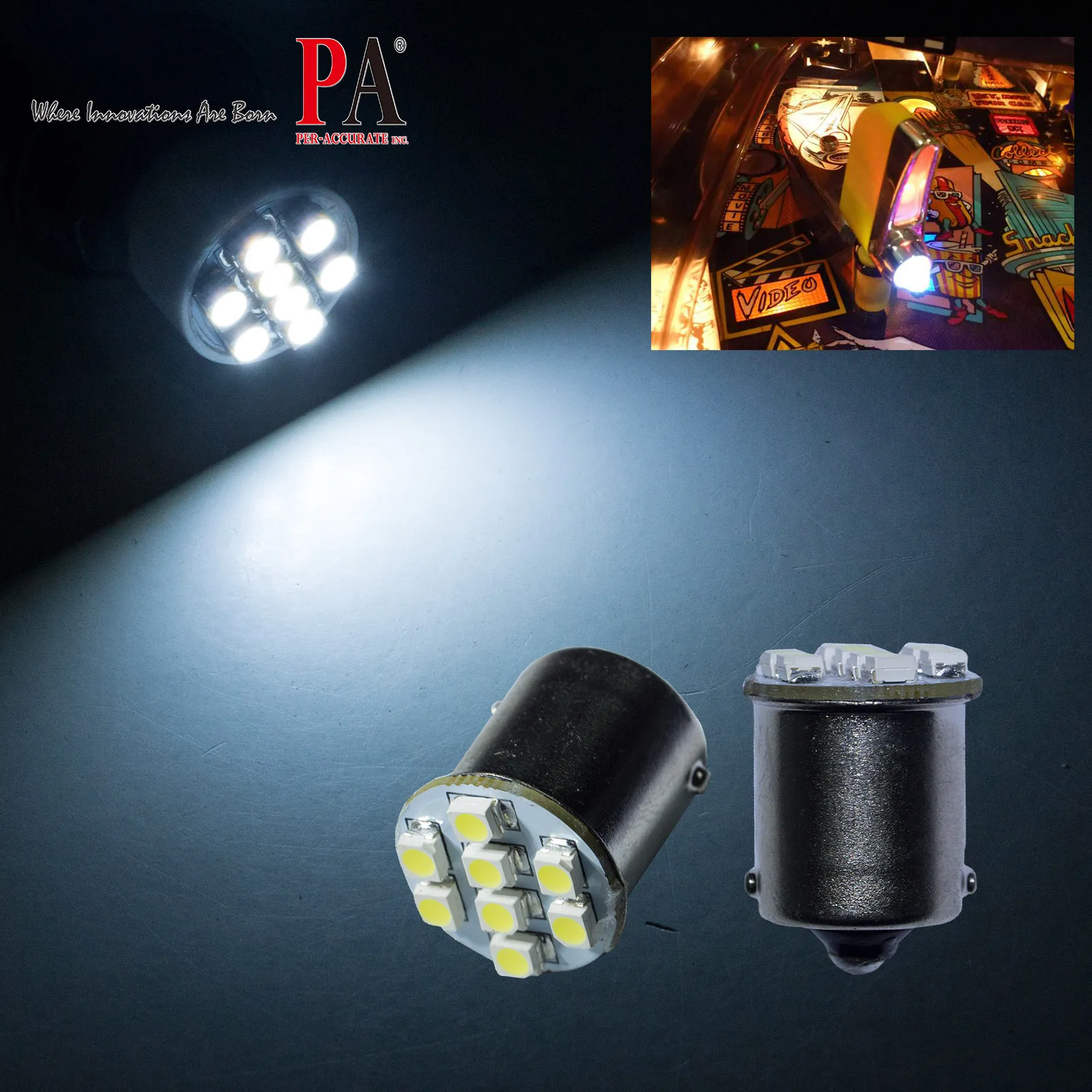 PA мерцающий пинбол светодиодный светильник 8 SMD Ba15s BaU15s машина 6 В переменного тока/постоянного тока